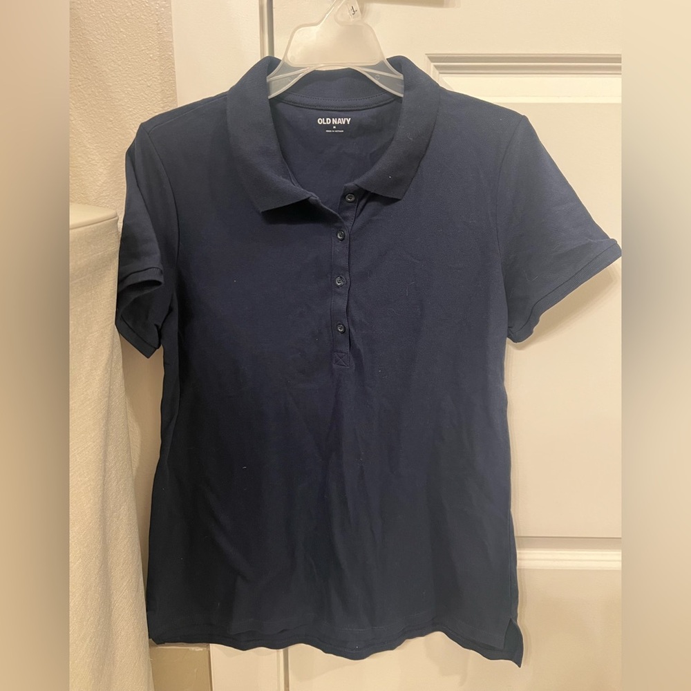 NWT Old Navy Women's Dark Blue Polo Button Down Shirt